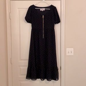 Jessakae Quincy Midi Dress in Navy Blue